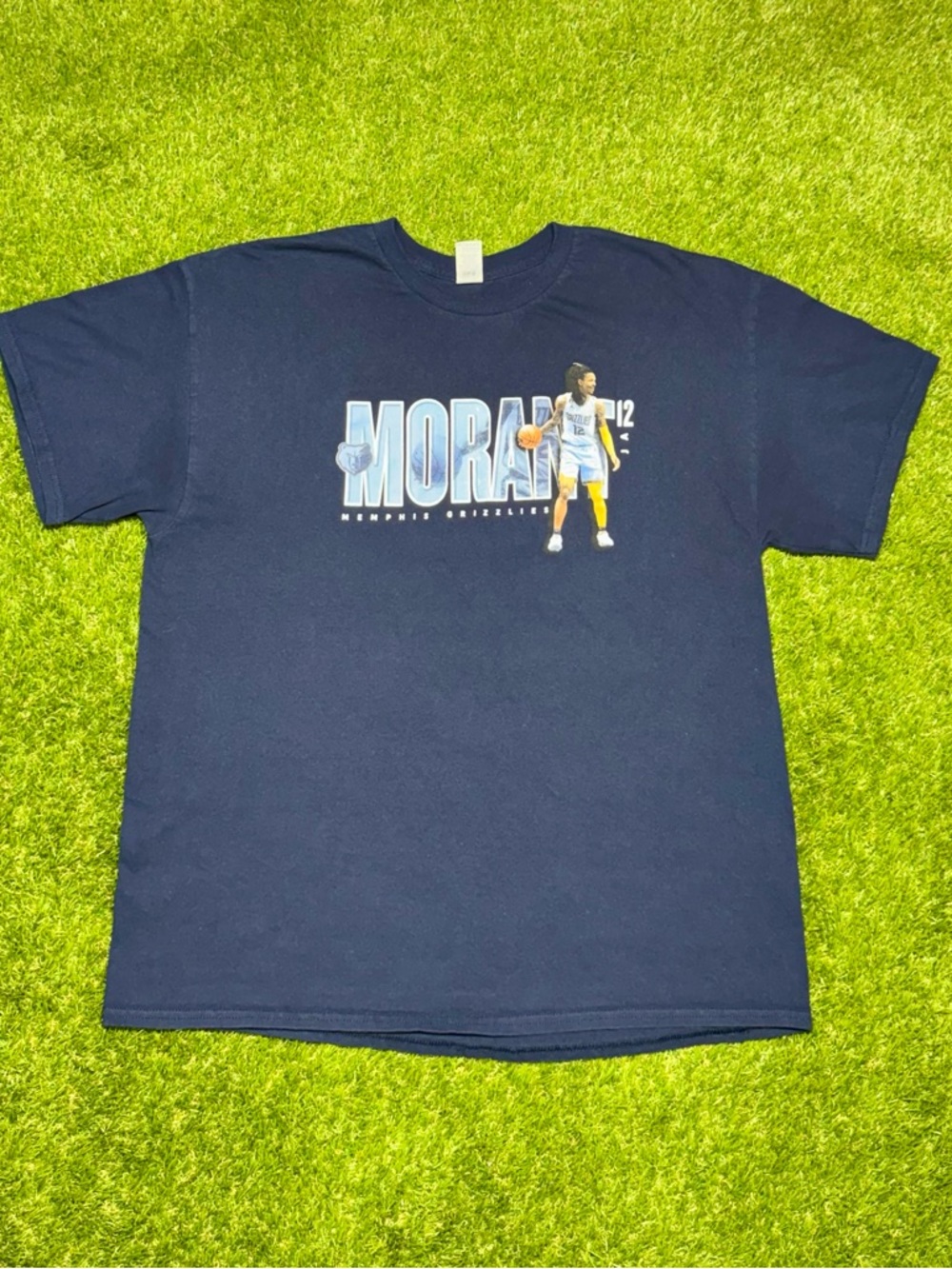 Ja Morant Memphis Grizzlies NBA Graphic Tee T-Shirt Men’s XL #12 Navy Blue